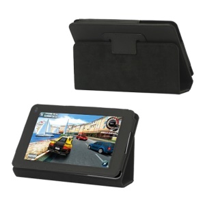 Folio PU Leather Stand Case for Huawei MediaPad 7.0" - Black