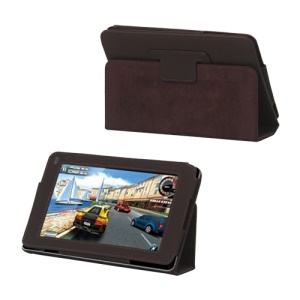 Folio PU Leather Stand Case for Huawei MediaPad 7.0" - Brown