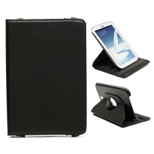 360 Degree Rotary Stand Litchi Leather Case with Elastic Strap for Samsung Galaxy Note 8.0 N5100 N5110 - Black
