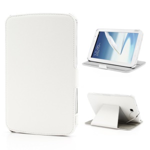 Folio Style PU Leather Case Cover Stand for Samsung Galaxy Note 8.0 N5100 N5110 - White