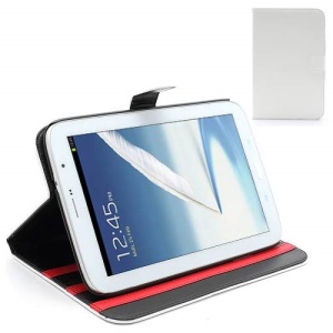Book-style Leather Stand Case for Samsung Galaxy Note 8.0 N5100 N5110 - White