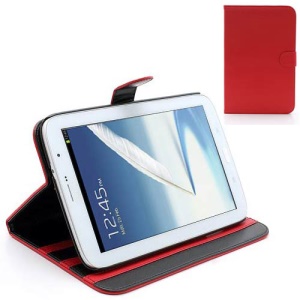 Book-style Leather Stand Case for Samsung Galaxy Note 8.0 N5100 N5110 - Red