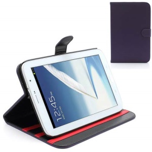 Book-style Samsung Galaxy Note 8.0 N5100 N5110 Leather Case w/ Stand - Purple