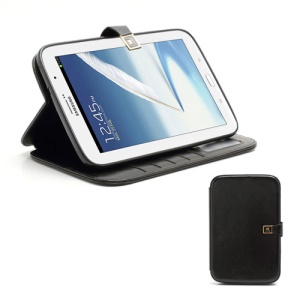 Crazy Horse Folio Leather Magnetic Case Stand for Samsung Galaxy Note 8.0 N5100 N5110 - Black