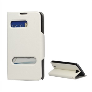 Stylish Samsung Galaxy Note II / 2 N7100 Leather Case with Stand - White
