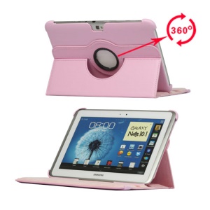 360 Degree Rotary Leather Case for Samsung Galaxy Note 10.1 N8000 N8010 - Pink