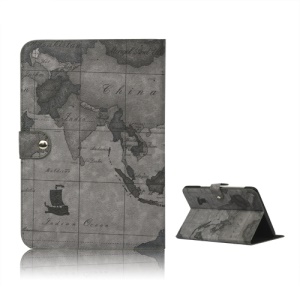 World Map Leather Stand Case for Samsung Galaxy Note 10.1 N8000 N8010 - Grey