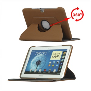 Cloth Rotary Protective Case for Samsung Galaxy Note 10.1 N8000 N8010 - Brown