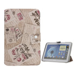 Peony Letter Leather Case with Stand for Samsung Galaxy Note 10.1 N8000 N8010 - Pink