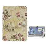 Peony Letter Leather Case with Stand for Samsung Galaxy Note 10.1 N8000 N8010 - Yellow