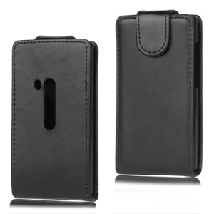 Vertical Leather Case with Magnetic Flip for Nokia N9 - Black