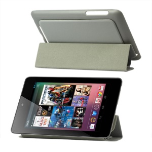 4 Fold Leather Stand Case for ASUS Google Nexus 7 - Grey
