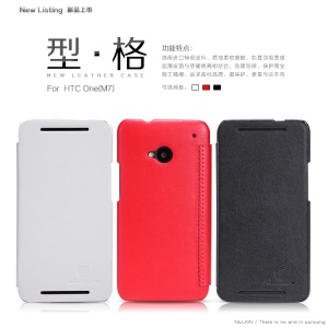 Nillkin New Series Stylish Leather Case w/ Screen Protector for HTC One M7 801e