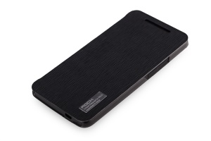 ROCK Elegant Side Flip PC & Texture Leather Case Cover for HTC One M7 801e - Black