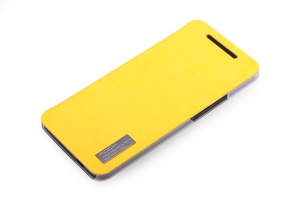 ROCK Elegant Side Flip Case Cover for HTC One M7 801e - Yellow