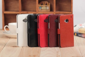 Faux Sheep Leather Diary Stand Case Shell for HTC One M7 801e