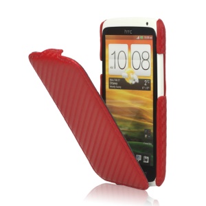 Carbon Fiber Leather Case for HTC One X S720e / One XL / One X Plus