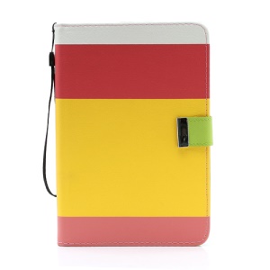 Multi Color Leather Wallet Stand Cover for Samsung Galaxy Tab 7.0 P6200 P6210 P3100 P3110 - Red / Yellow/ Pink