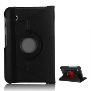 Folio Rotating Leather Stand Case for Samsung Galaxy Tab2 7.0 P3100 P3110 - Black