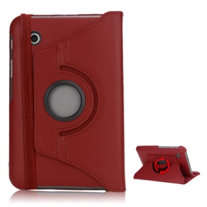 Folio Rotating Leather Stand Case for Samsung Galaxy Tab2 7.0 P3100 P3110 - Red