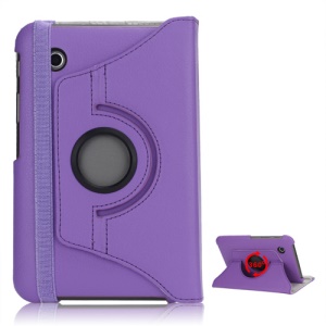 Folio Rotating Leather Stand Case for Samsung Galaxy Tab2 7.0 P3100 P3110 - Purple