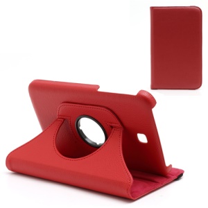 360 Degree Rotary Stand Litchi Leather Cover for Samsung Galaxy Tab 3 7.0 P3200 P3210 - Red