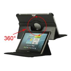 360 Degree Rotary Leather Case for Samsung Galaxy Tab 2 10.1 P5100 P5110 P7510 - Black