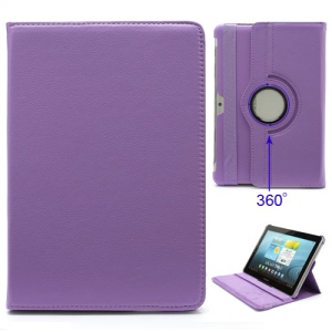 360 Degree Rotary Samsung Galaxy Tab P5100 P5110 P7510 P7500 Leather Case Cover w/ Stand - Purple