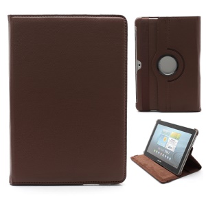 360 Degree Rotary Leather Case for Samsung Galaxy Tab 2 10.1 P5100 P5110 P7510 - Brown