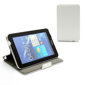 Premium Folio Stand Leather Case for Samsung Galaxy Tab 7.0 Plus P6200 P6210 P3100 P3110 - White