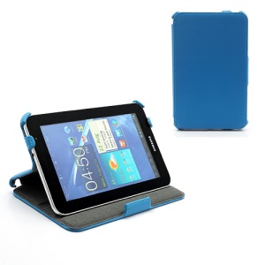 Premium Folio Stand Leather Case for Samsung Galaxy Tab 7.0 Plus P6200 P6210 P3100 P3110 - Blue