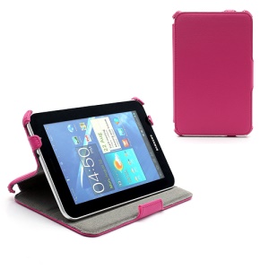 Premium Folio Stand Leather Case for Samsung Galaxy Tab 7.0 Plus P6200 P6210 P3100 P3110 - Rose