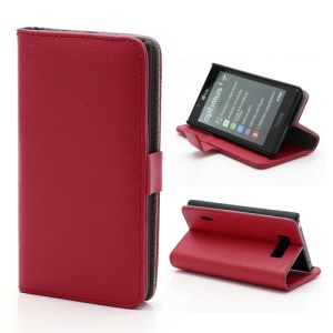 Litchi Grain Wallet Style Folio Leather Stand Holder Case for LG Optimus L7 P700 P705 - Red