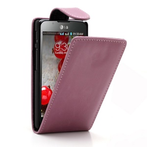 Magnetic Glossy Leather Cover for LG Optimus L7 II P710 - Pink