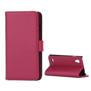 Lychee Leather Case with Folio Stand Wallet Function for LG Optimus L9 P760 P765 P768 - Rose