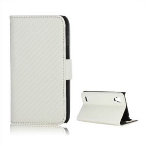 Carbon Fiber Diary Leather Stand Cover for LG Optimus L9 P760 P765 P768