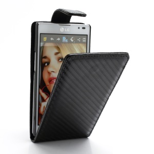 Cool Straw Mat Lines Vertical Leather Protective Case for LG Optimus L9 P760 P765 P768
