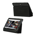 Folio Leather Case with Stand for Sony Tablet S S1 - Black
