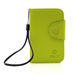 MLT Wallet Style TPU Leather Case for Samsung Galaxy Y S5360 - Yellowgreen