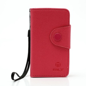 MLT Premium TPU Leather Wallet Case for Sony Xperia miro ST23i ST23a - Rose