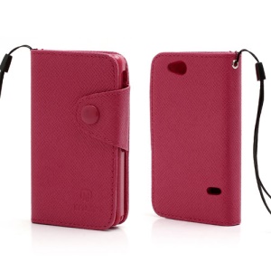 Folio MLT Leather Wallet Case Cover for Sony Xperia Go ST27i ST27a - Rose