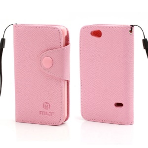 Folio MLT Leather Wallet Case Cover for Sony Xperia Go ST27i ST27a - Pink