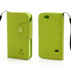 Folio MLT Leather Wallet Case Cover for Sony Xperia Go ST27i ST27a - Green