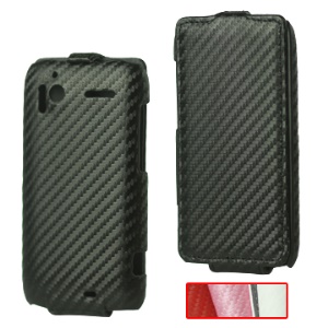 Carbon Fiber Leather Flip Case for HTC Sensation 4G G14 XE