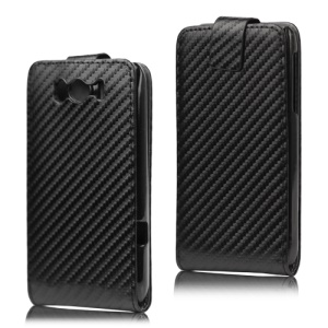 Carbon Fiber Leather Flip Case for HTC sensation XL X315e G21