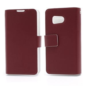 Doormoon Wallet Style Genuine Leather Phone Case for Huawei Ascend Y300 U8833 - Red