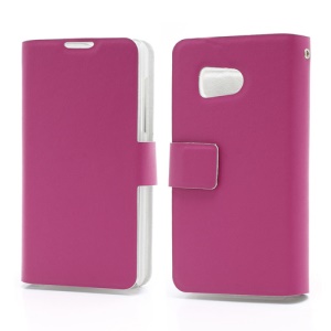 Doormoon Wallet Style Genuine Leather Phone Case for Huawei Ascend Y300 U8833 - Rose