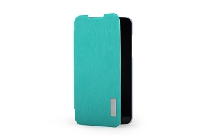 ROCK Elegant Side Flip Leather and Plastic Case Cover for ZTE N5 Grand Memo V9815 - Blue