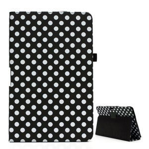 Polka Dot Leather Stand Case Cover for Samsung ATIV Smart PC XE500T 500T - White / Black