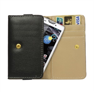 Noble Leather Wallet Pouch Case for Motorola RAZR HD XT925 / XT926 / XT910 / XT928 / MT917 - Black
